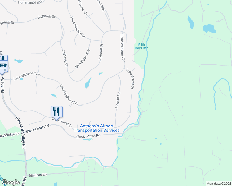 map of restaurants, bars, coffee shops, grocery stores, and more near 11224 Ringtail Rd in Penn Valley
