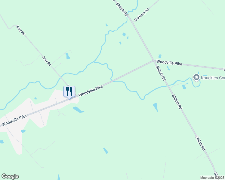 map of restaurants, bars, coffee shops, grocery stores, and more near 2457 Woodville Pike in Goshen