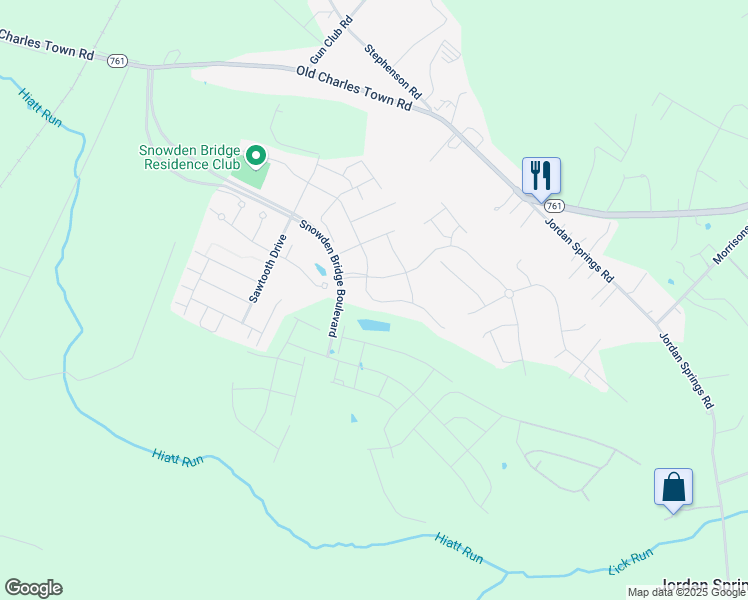 map of restaurants, bars, coffee shops, grocery stores, and more near 133 Farmhouse Court in Stephenson