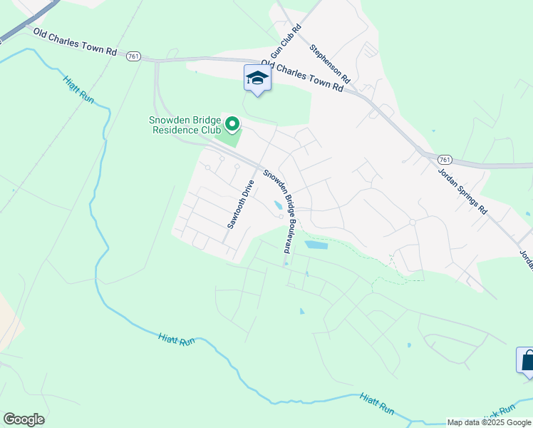 map of restaurants, bars, coffee shops, grocery stores, and more near 110 Setting Sun Court in Stephenson