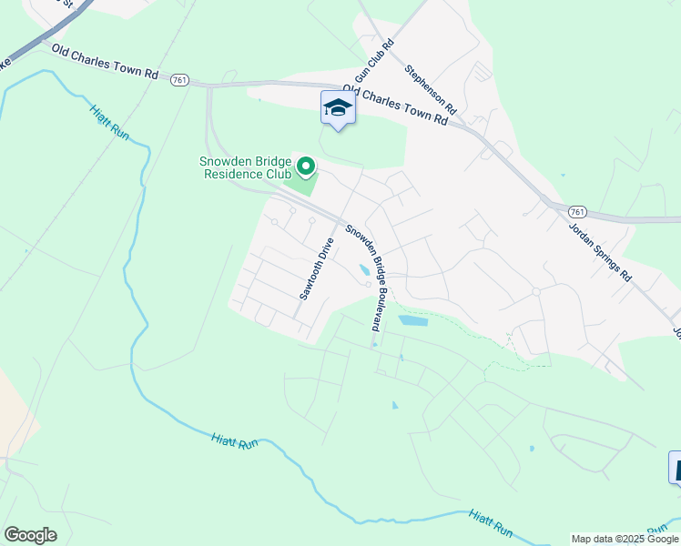 map of restaurants, bars, coffee shops, grocery stores, and more near 110 Setting Sun Court in Stephenson
