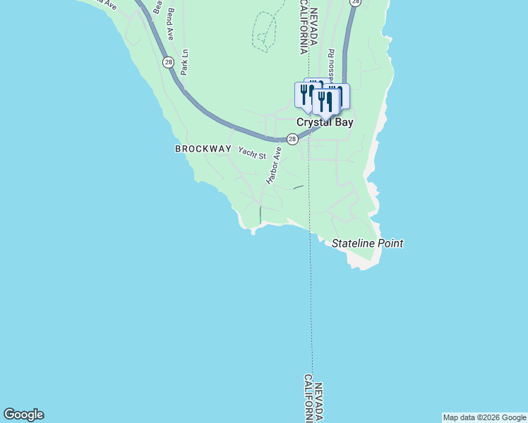 map of restaurants, bars, coffee shops, grocery stores, and more near 9875 Pilot Circle in Kings Beach
