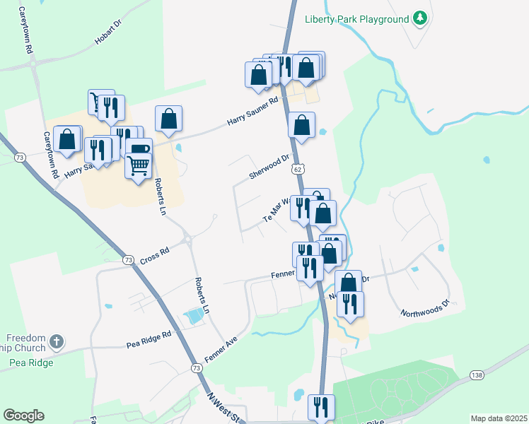 map of restaurants, bars, coffee shops, grocery stores, and more near 109 Te Mar Way in Hillsboro