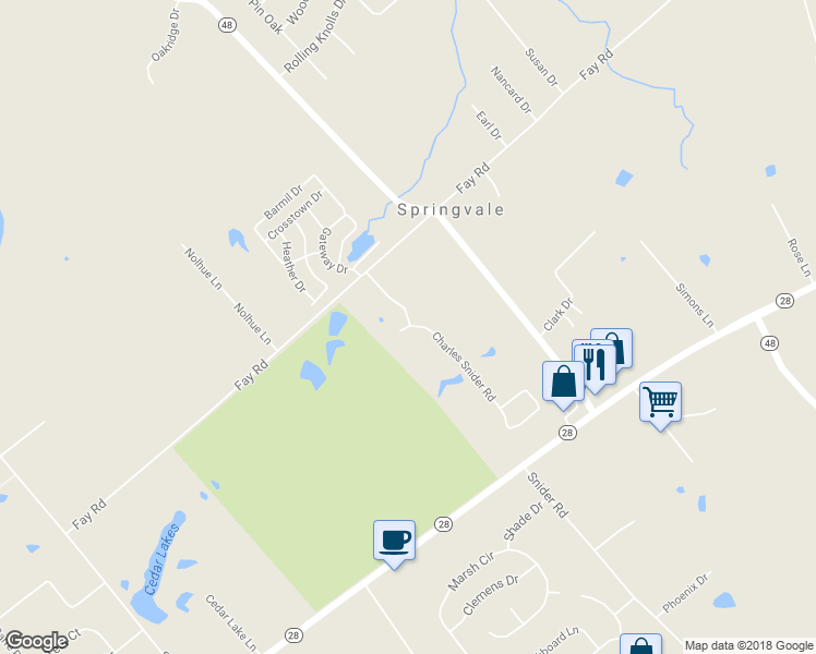 map of restaurants, bars, coffee shops, grocery stores, and more near 6382 Charles Snider Road in Loveland