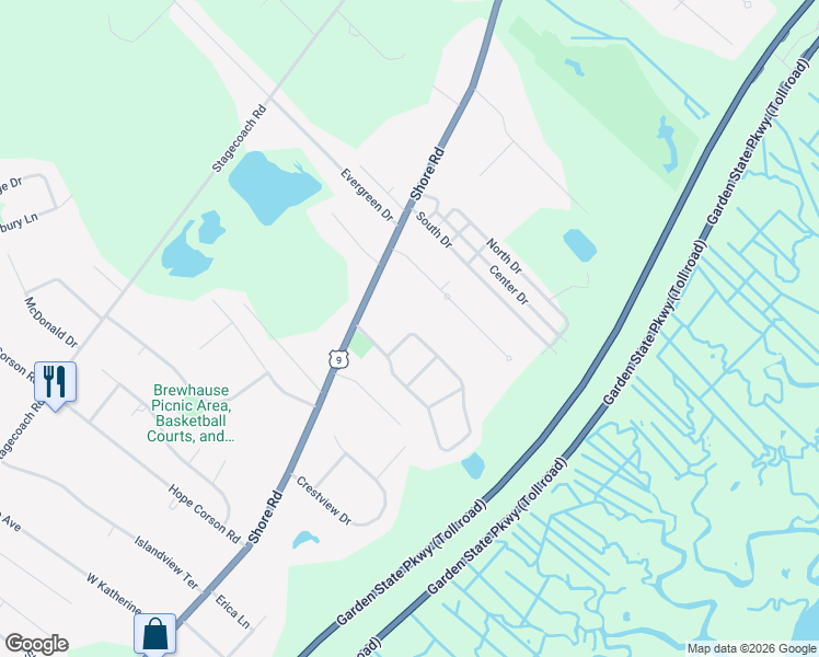 map of restaurants, bars, coffee shops, grocery stores, and more near 1731 U.S. 9 in Ocean View