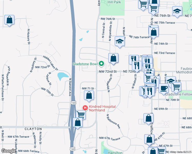 map of restaurants, bars, coffee shops, grocery stores, and more near in Kansas City