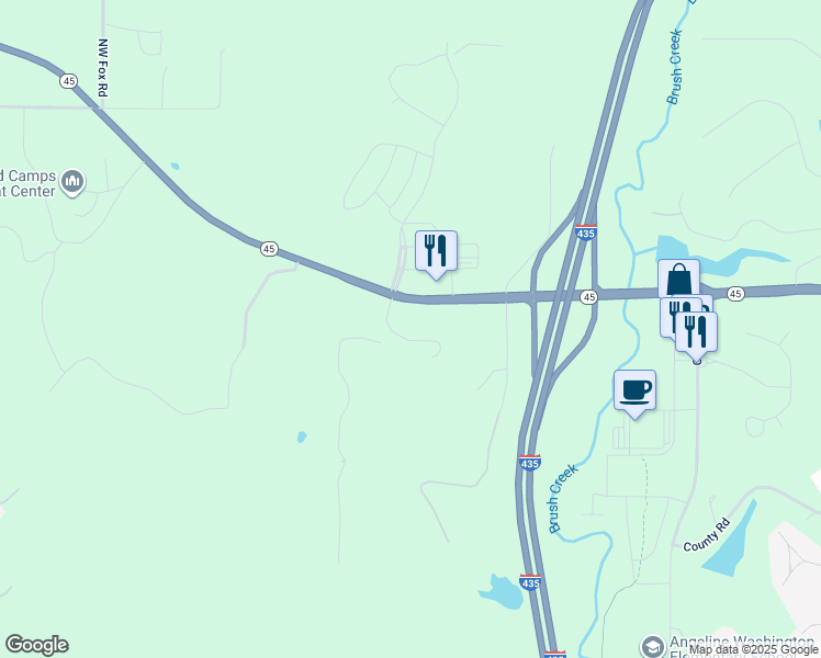 map of restaurants, bars, coffee shops, grocery stores, and more near 15925 Missouri 45 in Parkville