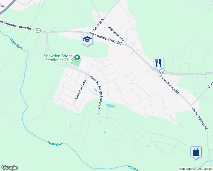 map of restaurants, bars, coffee shops, grocery stores, and more near 162 Blackford Drive in Stephenson