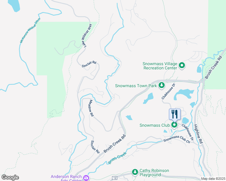 map of restaurants, bars, coffee shops, grocery stores, and more near 328 Oak Ridge Rd in Aspen