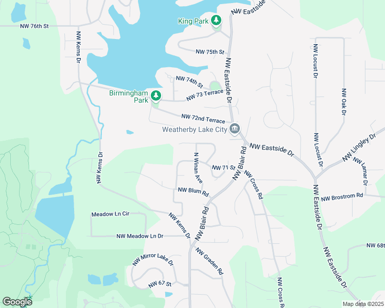 map of restaurants, bars, coffee shops, grocery stores, and more near 10000 Northwest 71st Terrace in Kansas City