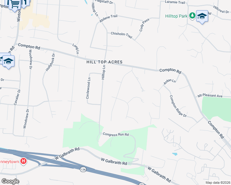 map of restaurants, bars, coffee shops, grocery stores, and more near 277 Poage Farm Road in Cincinnati