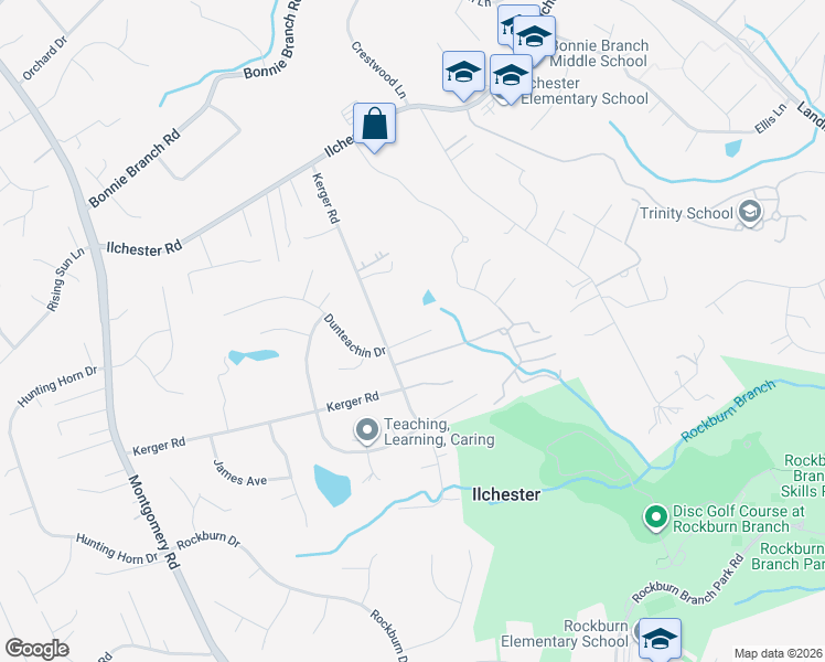 map of restaurants, bars, coffee shops, grocery stores, and more near 5415 Josie Court in Ellicott City