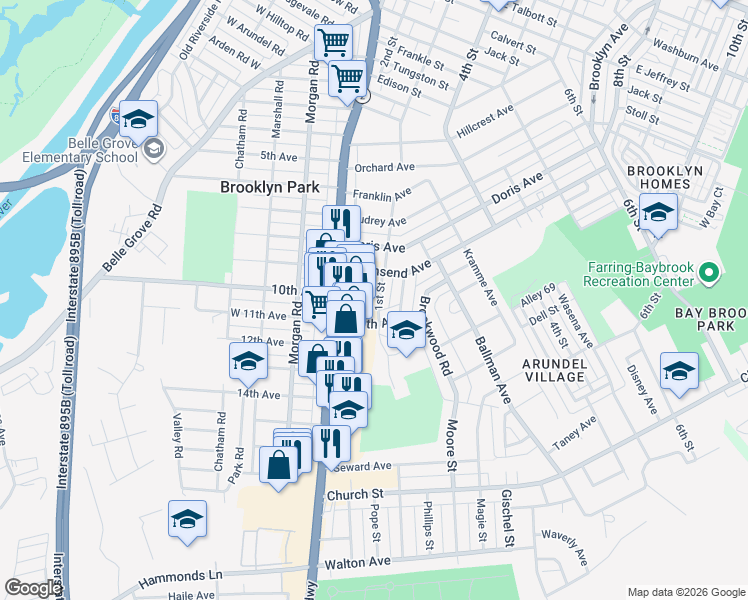 map of restaurants, bars, coffee shops, grocery stores, and more near 932 1st Street in Baltimore