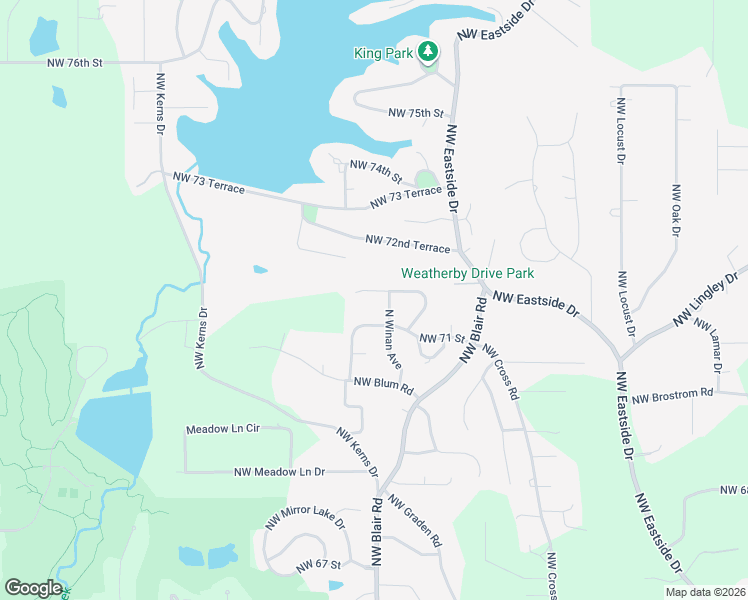 map of restaurants, bars, coffee shops, grocery stores, and more near 10000 Northwest 71st Terrace in Kansas City