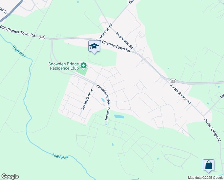 map of restaurants, bars, coffee shops, grocery stores, and more near 154 Blackford Drive in Stephenson