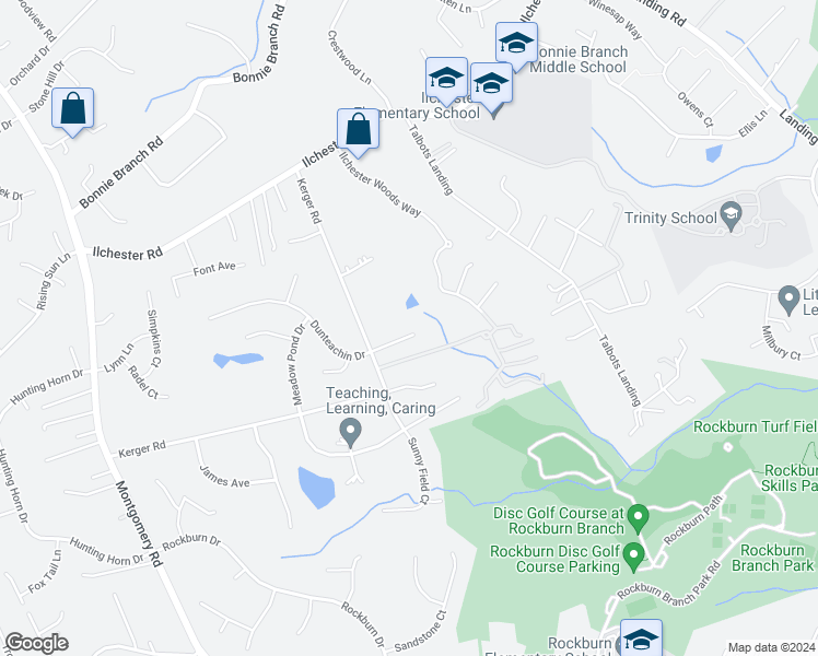 map of restaurants, bars, coffee shops, grocery stores, and more near 5423 Josie Court in Ellicott City