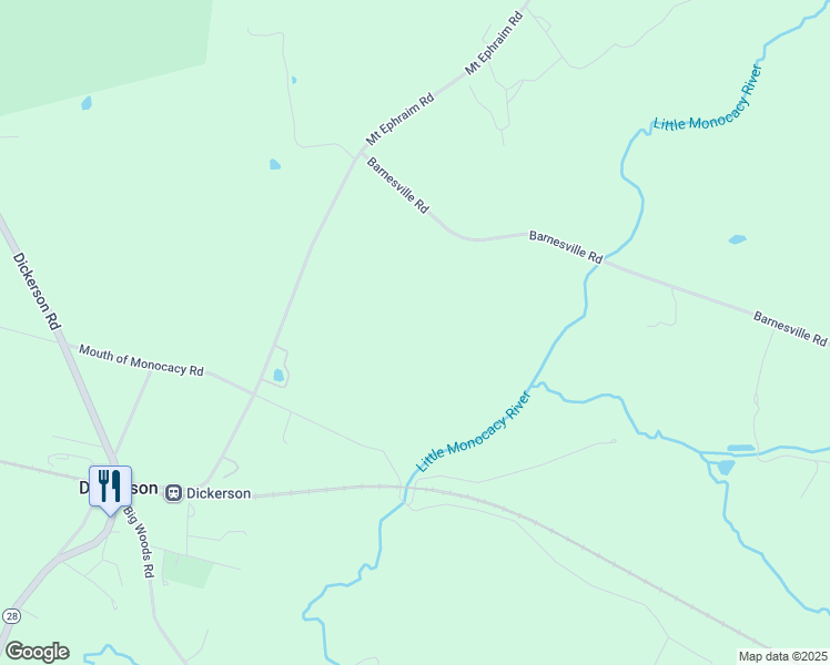 map of restaurants, bars, coffee shops, grocery stores, and more near in Dickerson