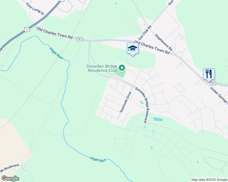 map of restaurants, bars, coffee shops, grocery stores, and more near 119 Starburst Street in Stephenson