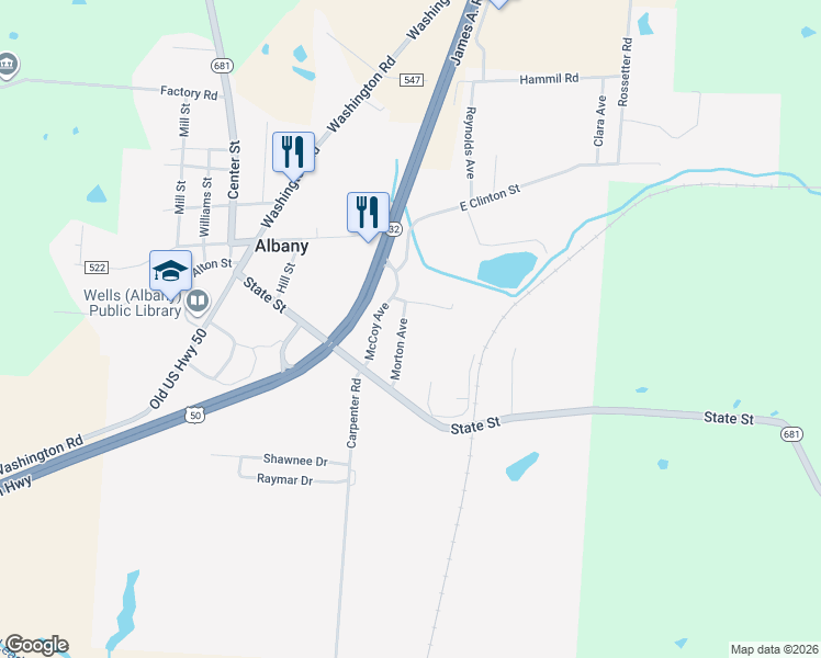 map of restaurants, bars, coffee shops, grocery stores, and more near 1670 Morton Avenue in Albany