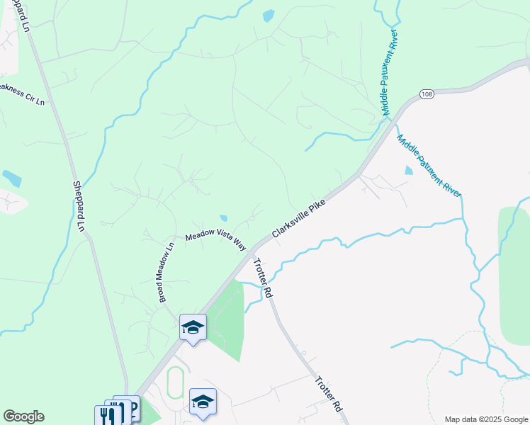 map of restaurants, bars, coffee shops, grocery stores, and more near 11918 Evening Court in Howard County