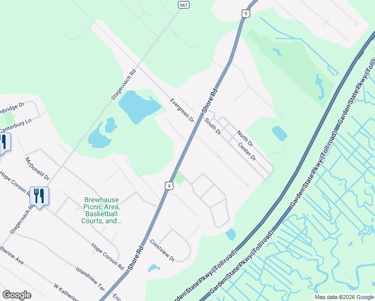map of restaurants, bars, coffee shops, grocery stores, and more near 1719 U.S. 9 in Ocean View