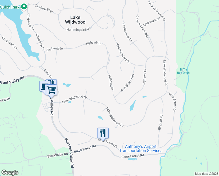 map of restaurants, bars, coffee shops, grocery stores, and more near 18511 Jayhawk Drive in Penn Valley