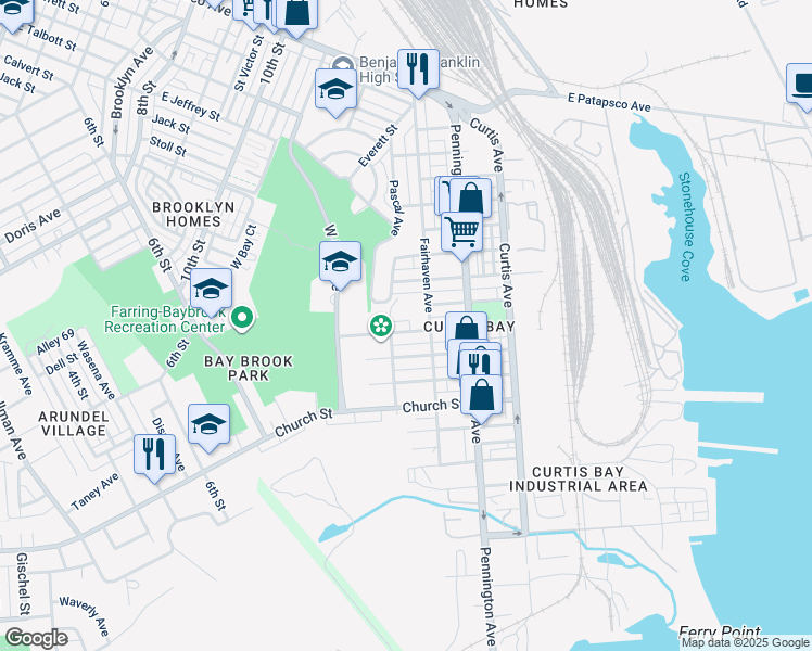 map of restaurants, bars, coffee shops, grocery stores, and more near 1412 Filbert Street in Baltimore