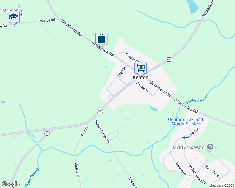 map of restaurants, bars, coffee shops, grocery stores, and more near South Main Street in Kenton