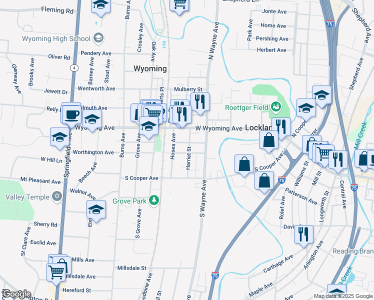 map of restaurants, bars, coffee shops, grocery stores, and more near 700 Worthington Avenue in Cincinnati