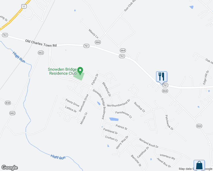 map of restaurants, bars, coffee shops, grocery stores, and more near 143 Blackford Drive in Stephenson