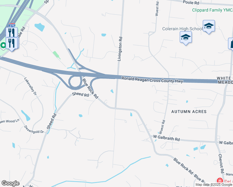 map of restaurants, bars, coffee shops, grocery stores, and more near 8439 Livingston Road in Cincinnati
