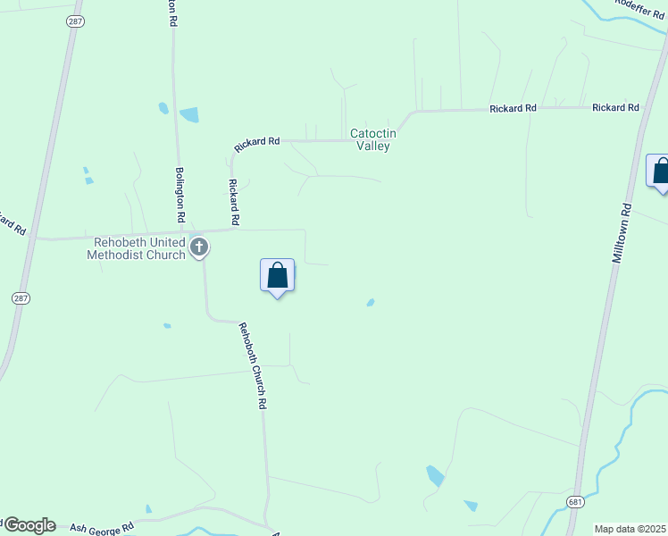 map of restaurants, bars, coffee shops, grocery stores, and more near 39149 Rickard Road in Lovettsville
