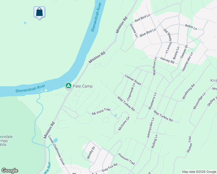 map of restaurants, bars, coffee shops, grocery stores, and more near 189 Wild Turkey Road in Harpers Ferry