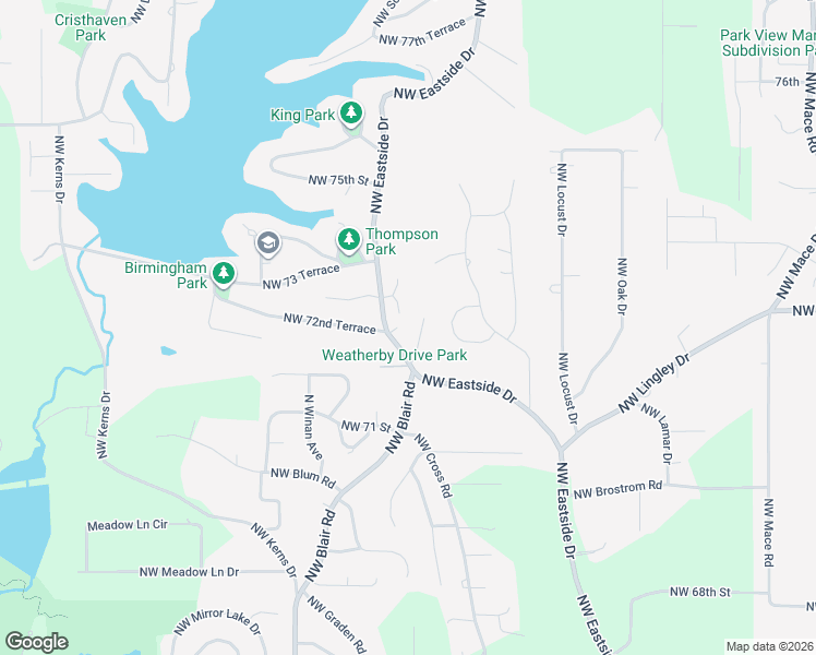 map of restaurants, bars, coffee shops, grocery stores, and more near 7207 Quincy Court in Weatherby Lake