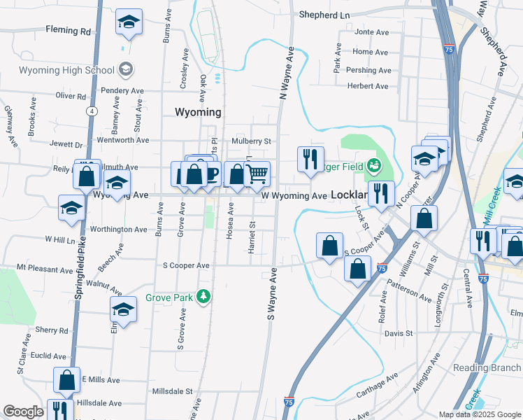 map of restaurants, bars, coffee shops, grocery stores, and more near 616 Mc Laren Avenue in Cincinnati