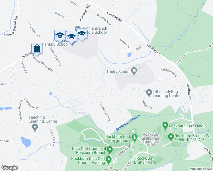 map of restaurants, bars, coffee shops, grocery stores, and more near 5329 Ambrosia Drive in Ellicott City