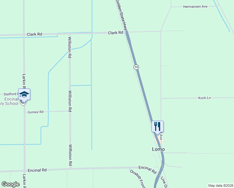 map of restaurants, bars, coffee shops, grocery stores, and more near 6520 California 99 in Live Oak
