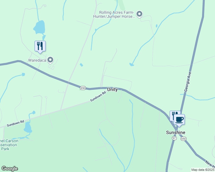 map of restaurants, bars, coffee shops, grocery stores, and more near 3515 Damascus Road in Brookeville
