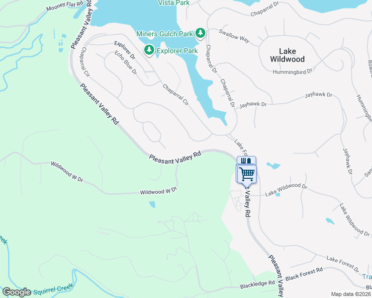 map of restaurants, bars, coffee shops, grocery stores, and more near 20824 Chaparral Circle in Penn Valley