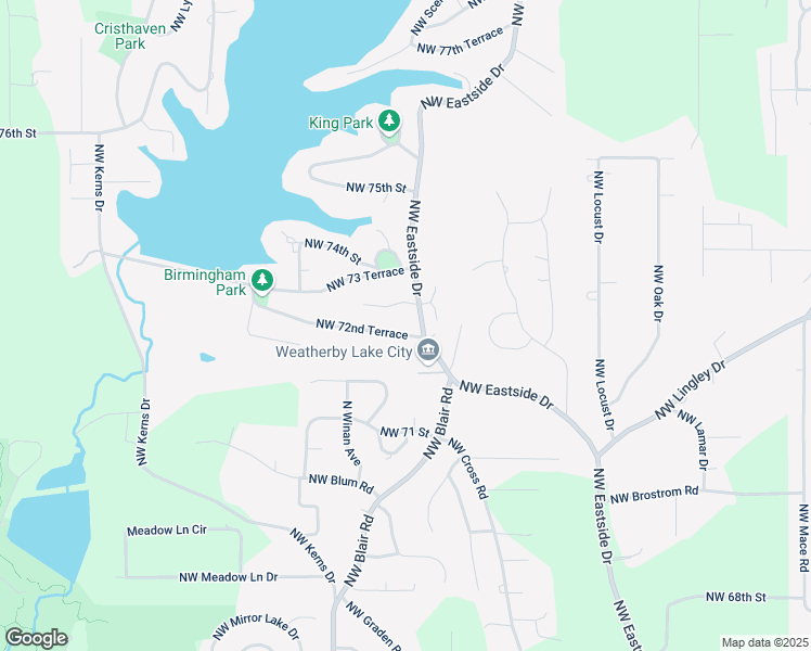 map of restaurants, bars, coffee shops, grocery stores, and more near 9704 NW 72nd Terrace in Weatherby Lake