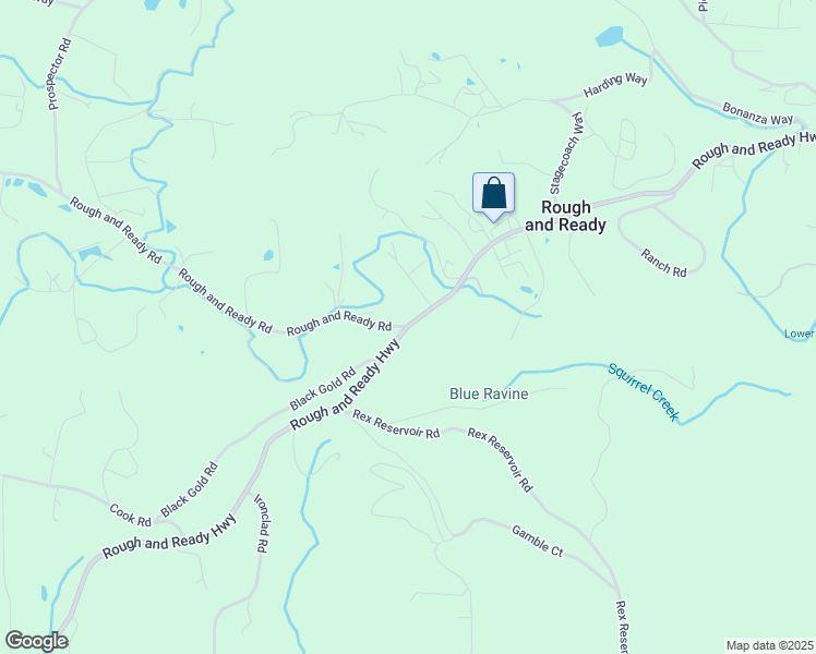 map of restaurants, bars, coffee shops, grocery stores, and more near Rough and Ready Hwy & Rough and Ready Rd in Rough and Ready