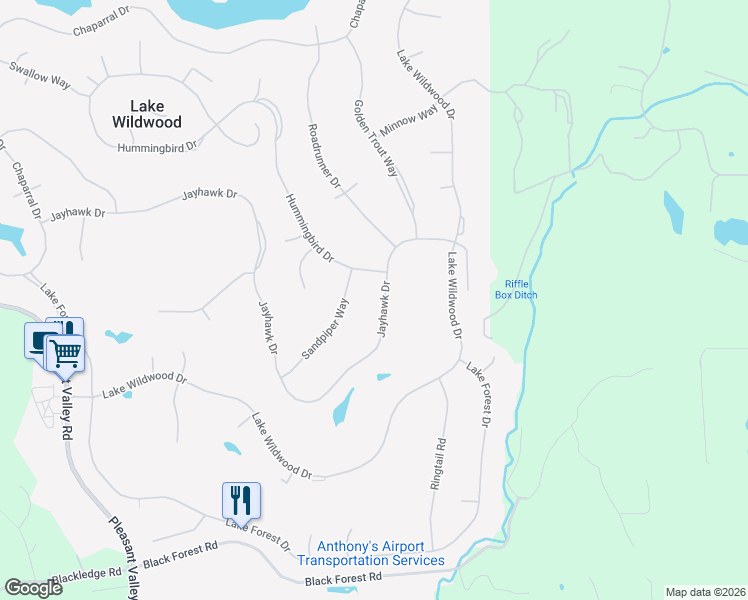 map of restaurants, bars, coffee shops, grocery stores, and more near 18048 Jayhawk Drive in Penn Valley