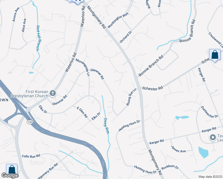 map of restaurants, bars, coffee shops, grocery stores, and more near 8266 Glenmar Road in Ilchester