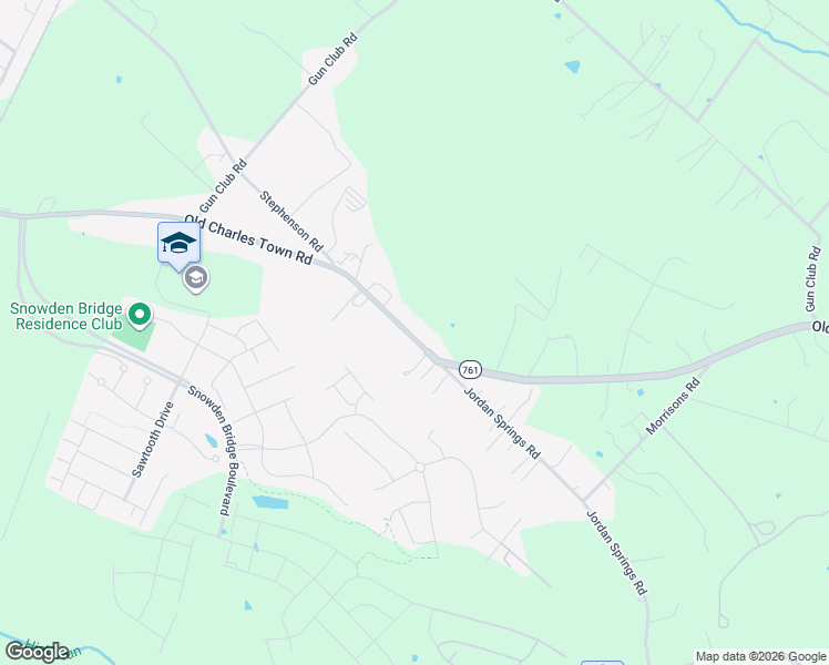map of restaurants, bars, coffee shops, grocery stores, and more near 771 Old Charles Town Road in Stephenson