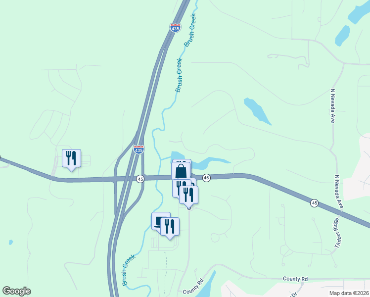 map of restaurants, bars, coffee shops, grocery stores, and more near 15109 Northwest 72nd Street in Parkville