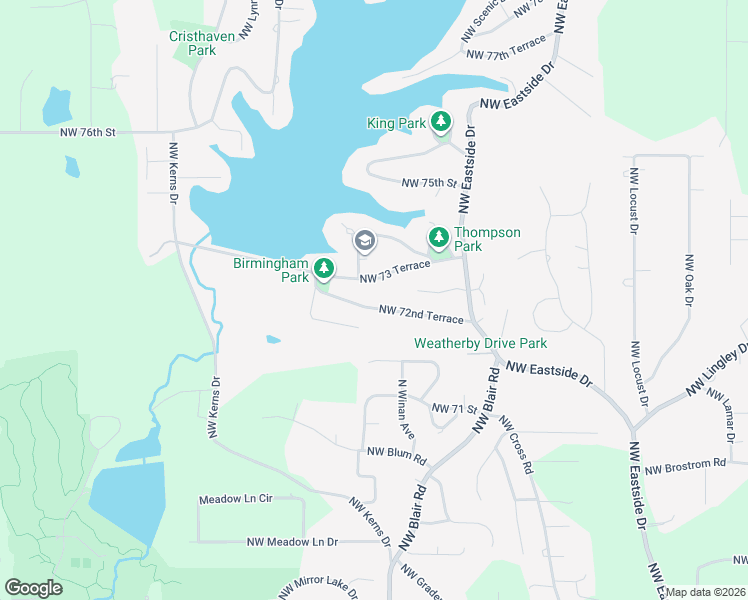map of restaurants, bars, coffee shops, grocery stores, and more near 10005 Northwest 72nd Terrace in Kansas City