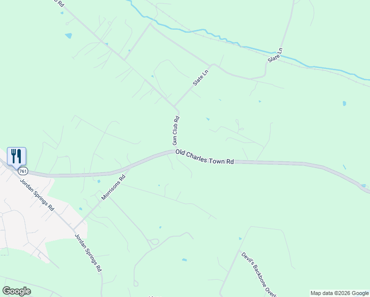 map of restaurants, bars, coffee shops, grocery stores, and more near 1027 Gun Club Road in Stephenson