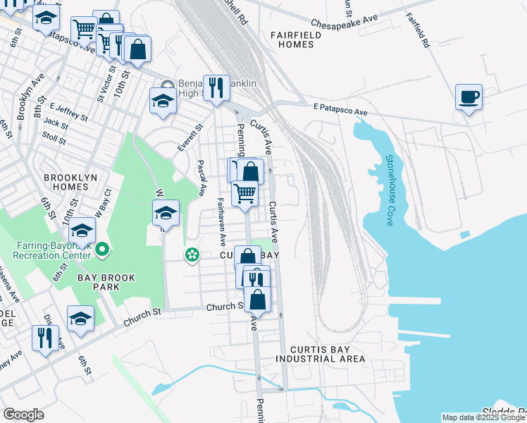 map of restaurants, bars, coffee shops, grocery stores, and more near 4206 Grace Court in Baltimore