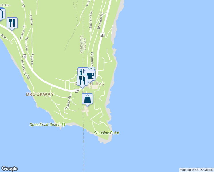 map of restaurants, bars, coffee shops, grocery stores, and more near 26 Calaneva Drive in Incline Village
