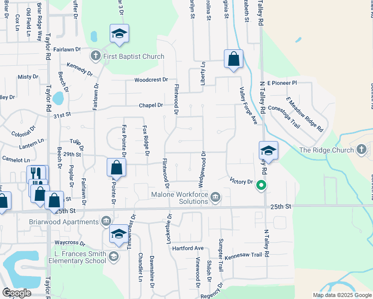 map of restaurants, bars, coffee shops, grocery stores, and more near 5210 Yellowwood Drive in Columbus